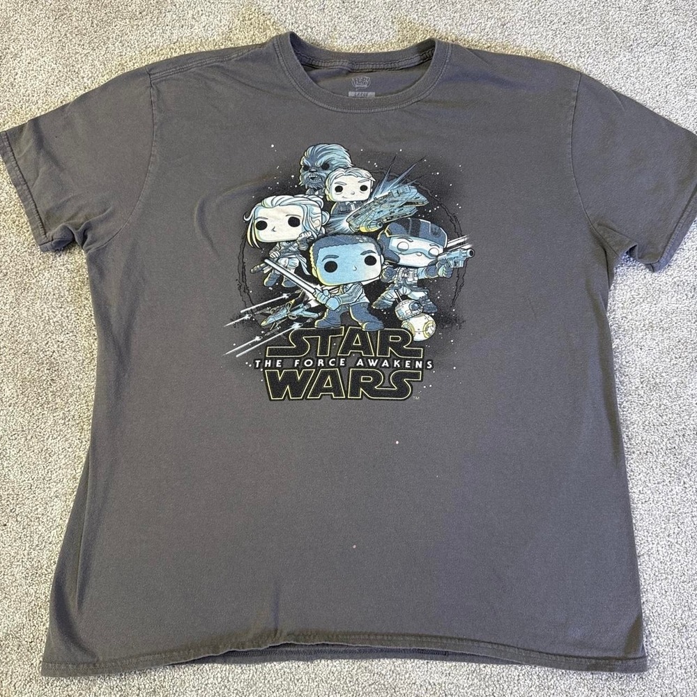 Star Wars The Force Awakens Funko Pop T Shirt Gray Large